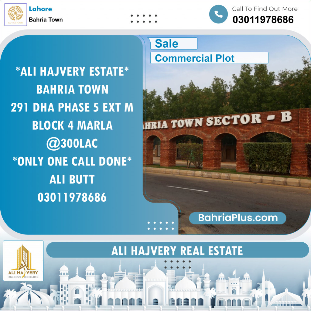 Commercial Plot for Sale in Bahria Town, Lahore - (BP-132036)