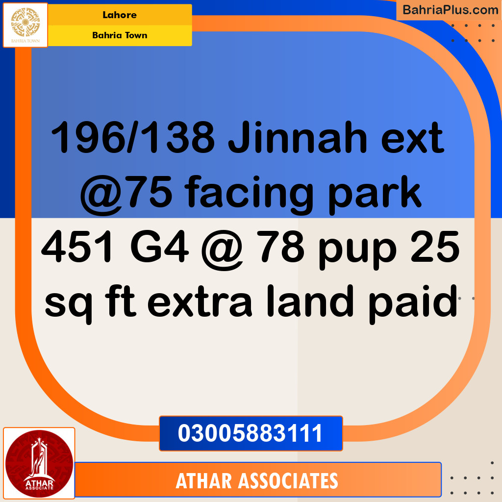 Residential Plot for Sale in Sector E - Jinnah Ext. Block -  Bahria Town, Lahore - (BP-132049)