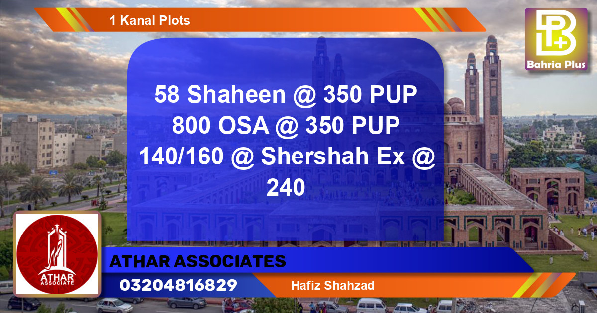 Residential Plot for Sale in Sector B - Shaheen Block -  Bahria Town, Lahore - (BP-132071)