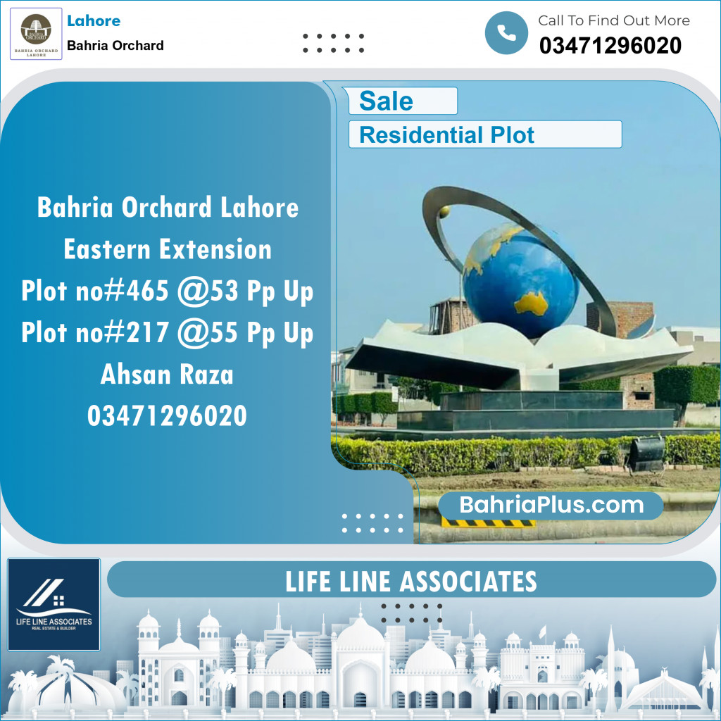 Residential Plot for Sale in Bahria Orchard, Lahore - (BP-132089)