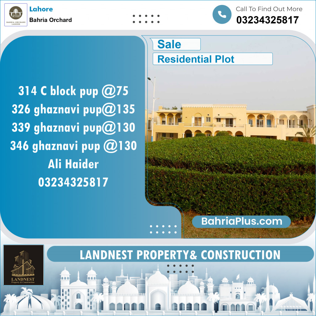 Residential Plot for Sale in Phase 2 - C Block -  Bahria Orchard, Lahore - (BP-132102)