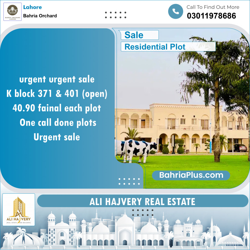 Residential Plot for Sale in Phase 2 - K Block -  Bahria Orchard, Lahore - (BP-132119)