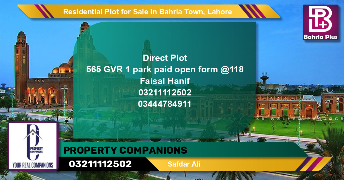 Residential Plot for Sale in Golf Phase 1 -  Bahria Town, Lahore - (BP-132133)
