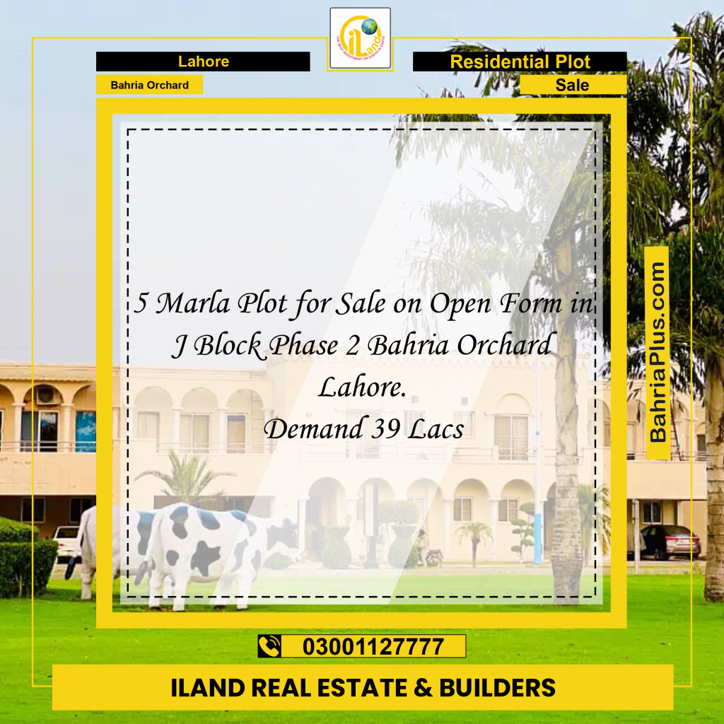 Residential Plot for Sale in Phase 2 - J Block -  Bahria Orchard, Lahore - (BP-132166)