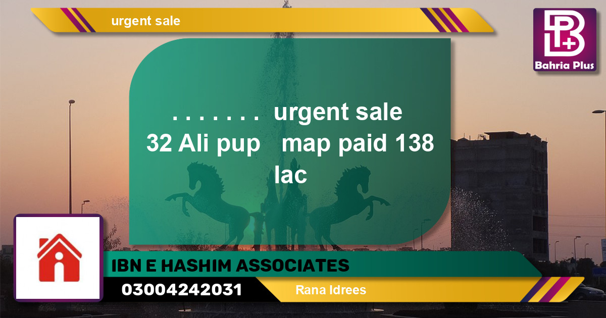 Residential Plot for Sale in Sector B - Ali Block -  Bahria Town, Lahore - (BP-132253)