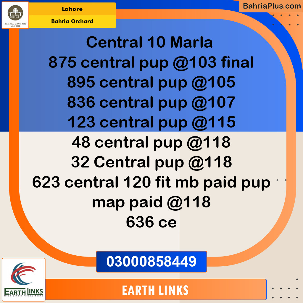 Residential Plot for Sale in Phase 1 - Central District -  Bahria Orchard, Lahore - (BP-132335)