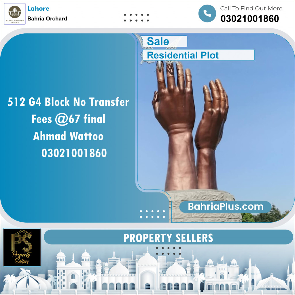 Residential Plot for Sale in Phase 4 - G4 Block -  Bahria Orchard, Lahore - (BP-132384)