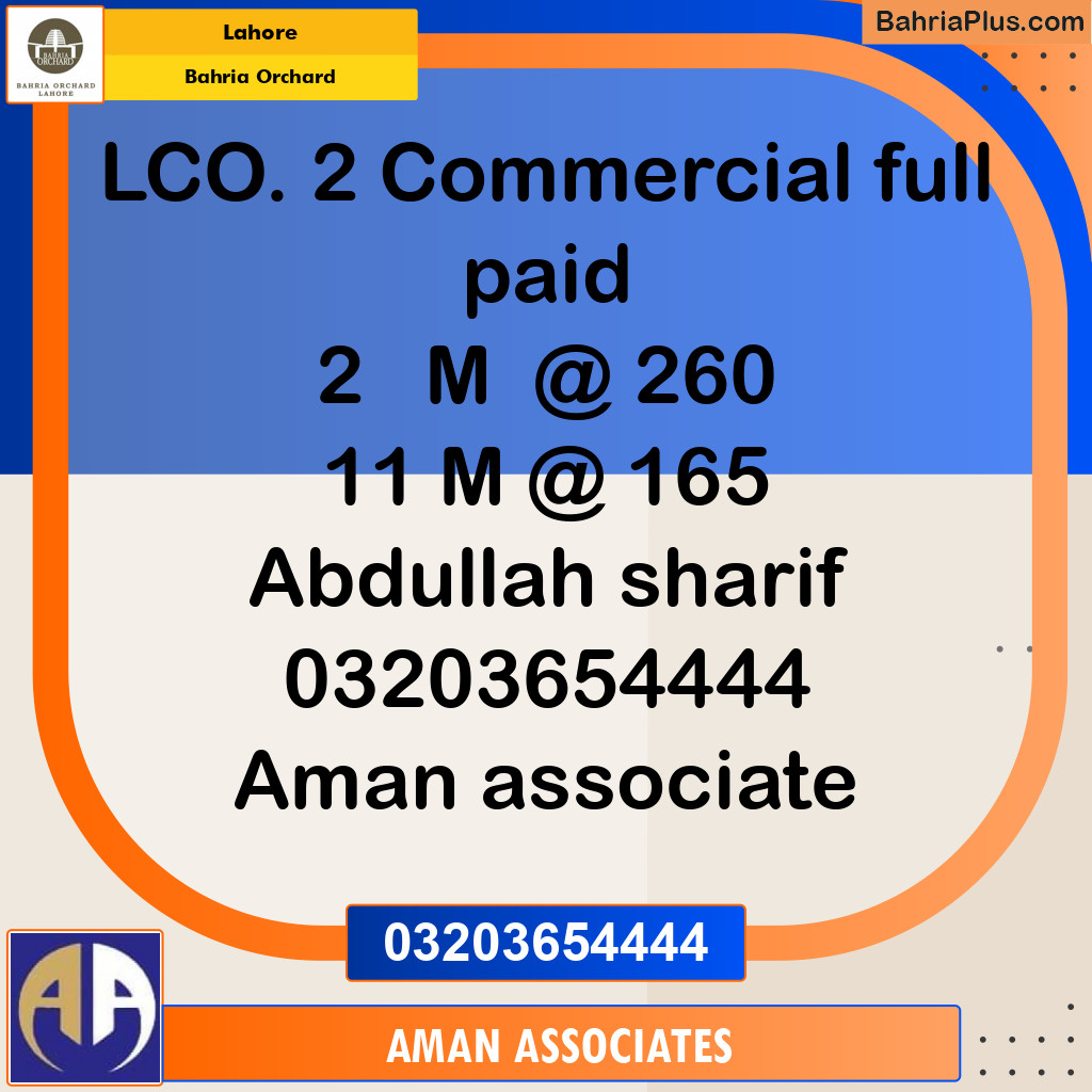 Commercial Plot for Sale in Bahria Orchard, Lahore - (BP-132390)
