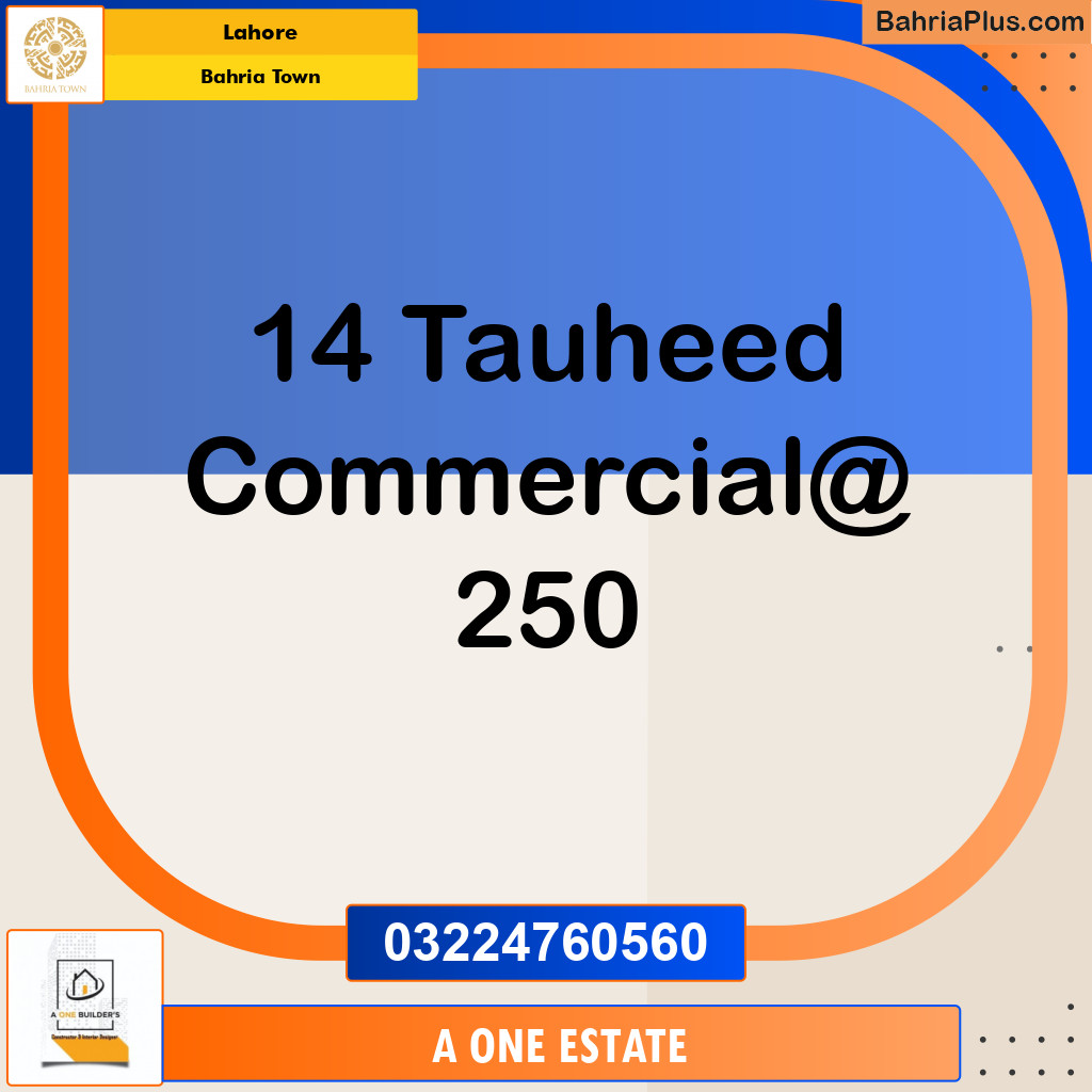 Commercial Plot for Sale in Sector F - Tauheed Commercial -  Bahria Town, Lahore - (BP-132441)
