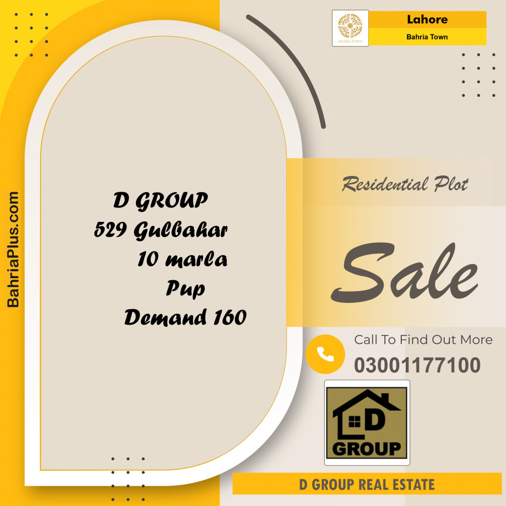 Residential Plot for Sale in Sector C - Gulbahar Block -  Bahria Town, Lahore - (BP-132474)