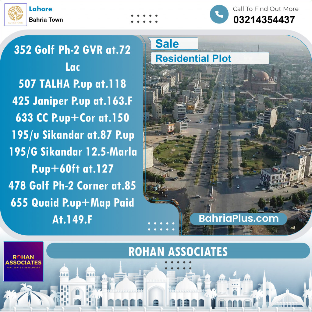 Residential Plot for Sale in Golf Phase 2 -  Bahria Town, Lahore - (BP-132499)