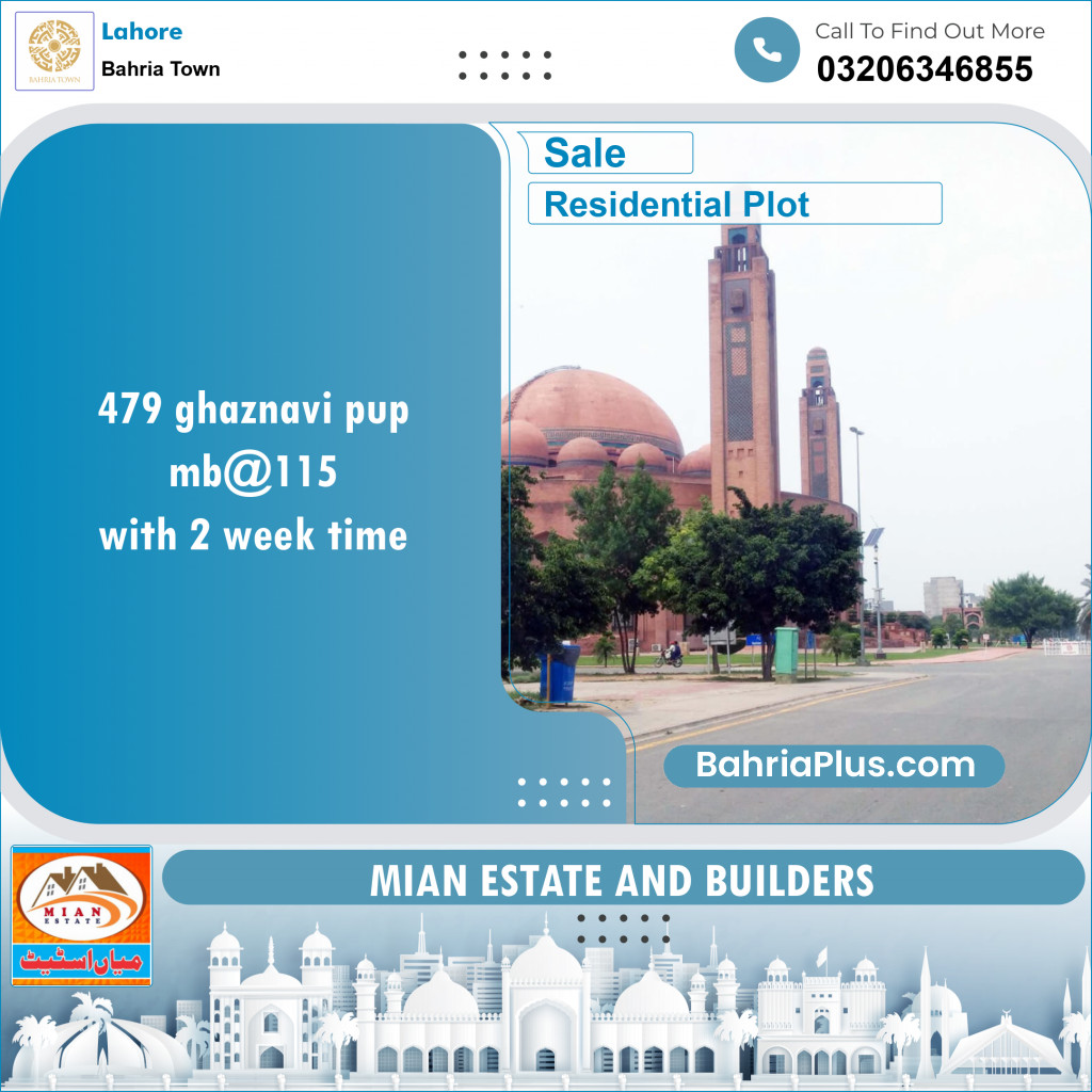 Residential Plot for Sale in Sector F - Ghaznavi Block -  Bahria Town, Lahore - (BP-132529)