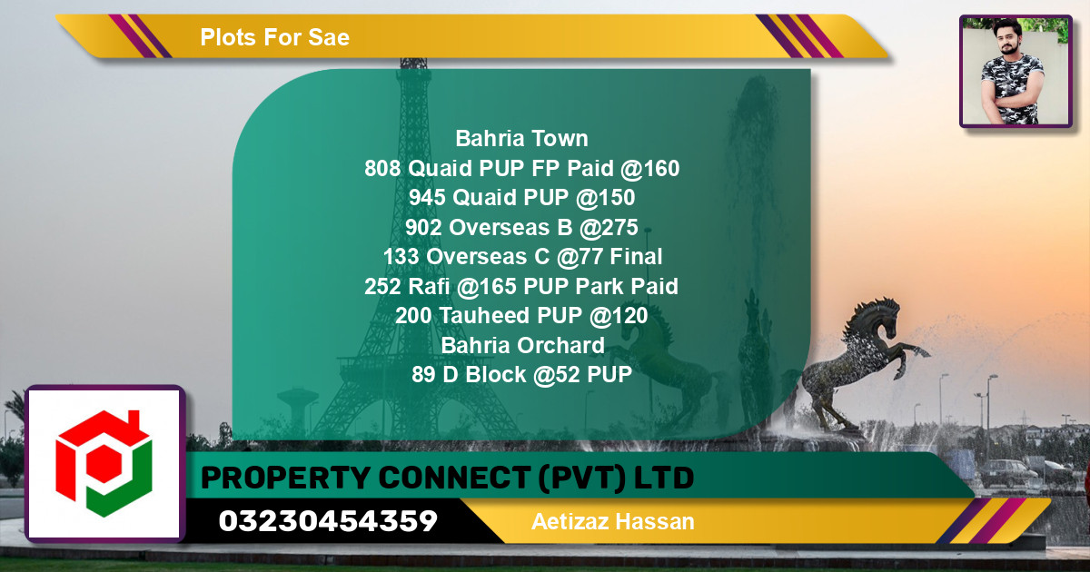 Residential Plot for Sale in Sector E - Quaid Block -  Bahria Town, Lahore - (BP-132552)