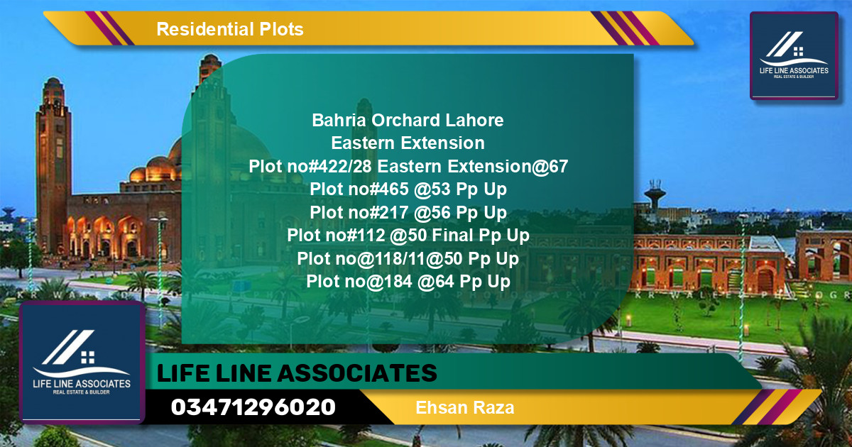 Residential Plot for Sale in Bahria Orchard, Lahore - (BP-132559)