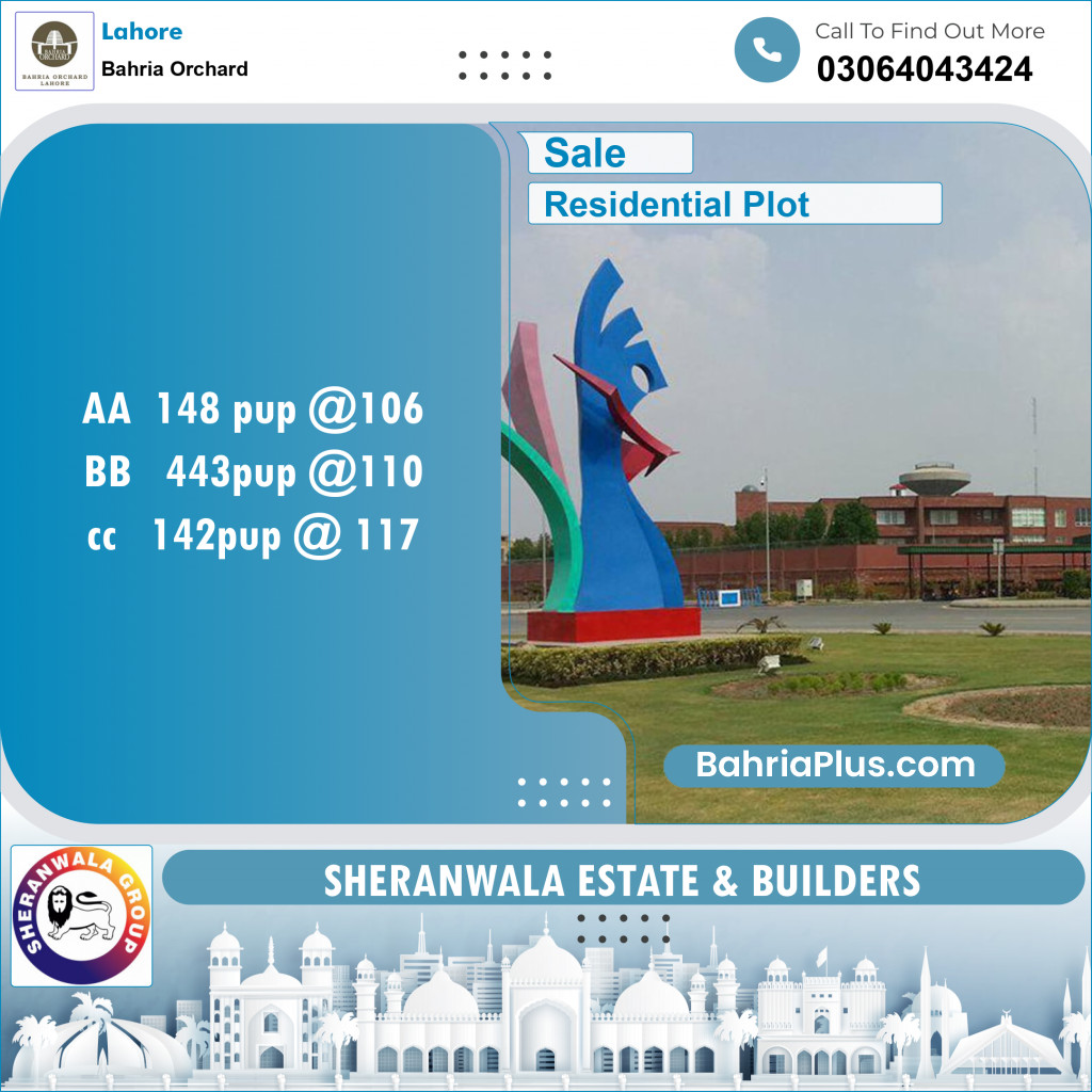 Residential Plot for Sale in Bahria Orchard, Lahore - (BP-132588)