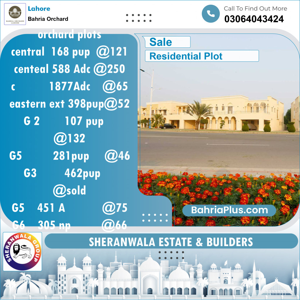 Residential Plot for Sale in Bahria Orchard, Lahore - (BP-132591)