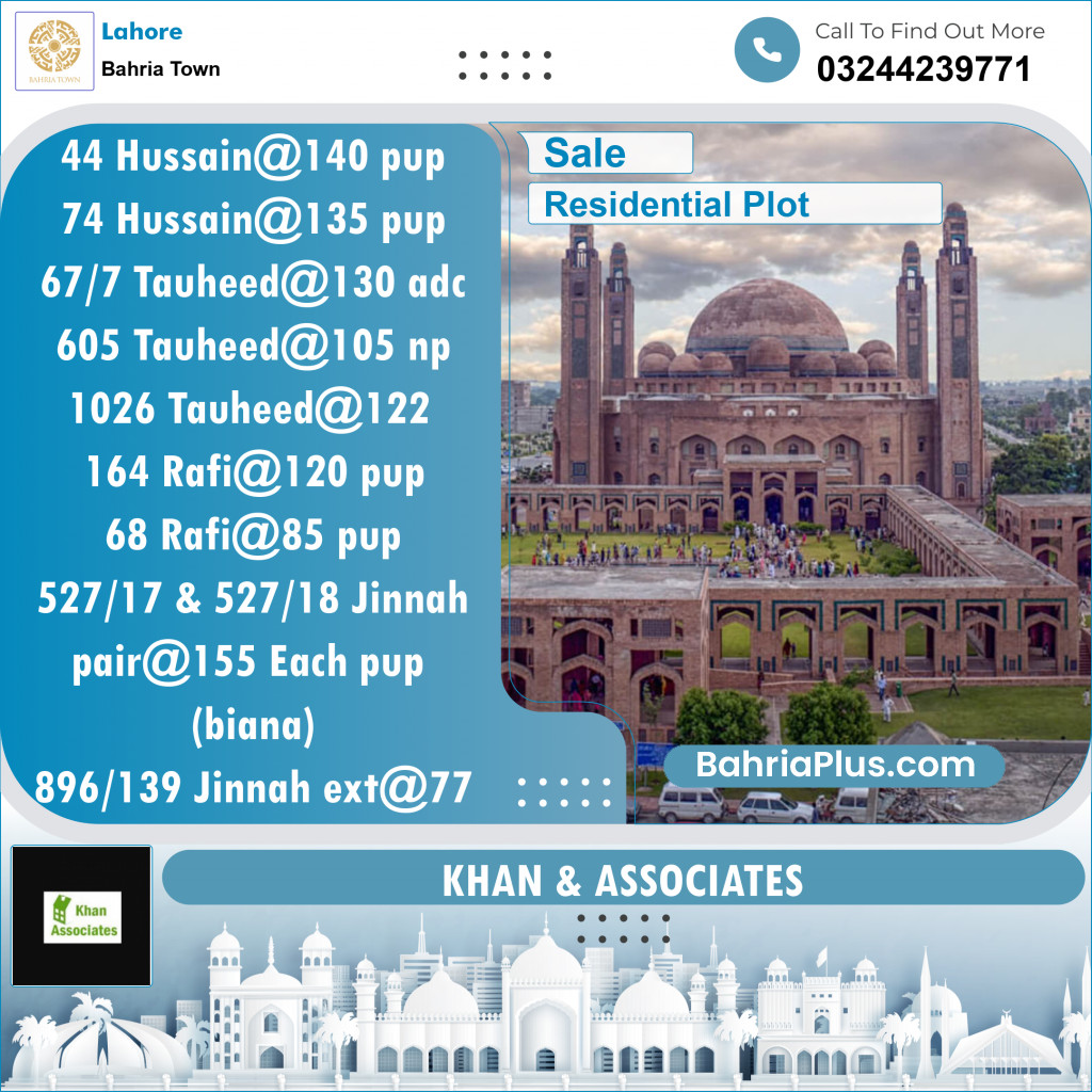 Residential Plot for Sale in Bahria Town, Lahore - (BP-132598)