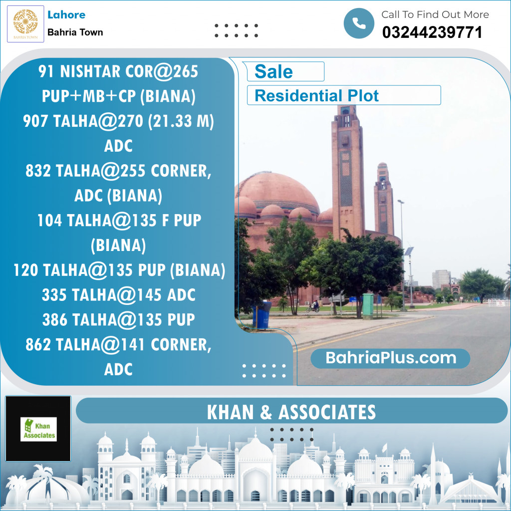 Residential Plot for Sale in Bahria Town, Lahore - (BP-132602)