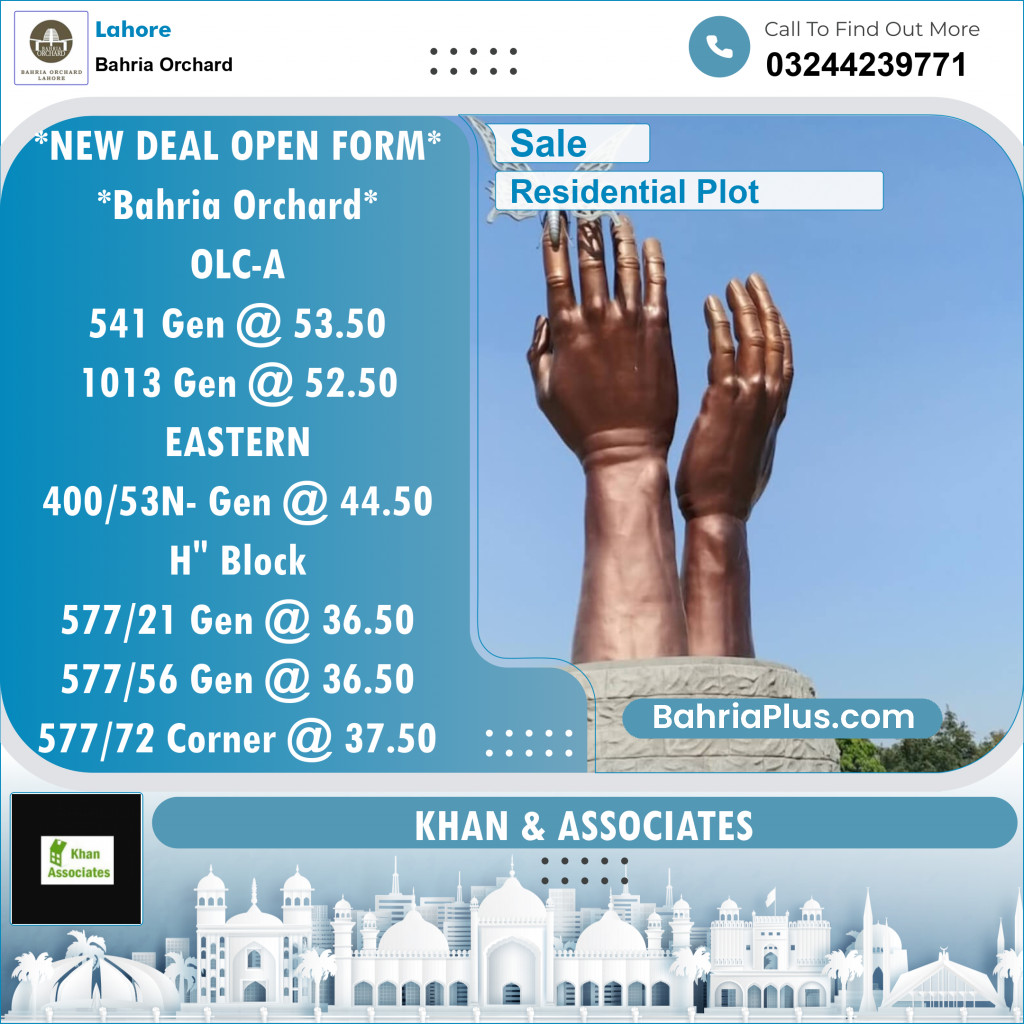 Residential Plot for Sale in Bahria Orchard, Lahore - (BP-132620)
