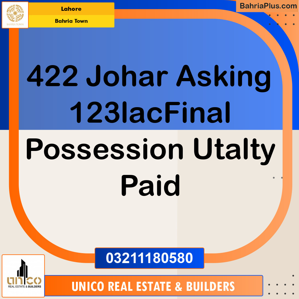 Residential Plot for Sale in Bahria Town, Lahore - (BP-132630)