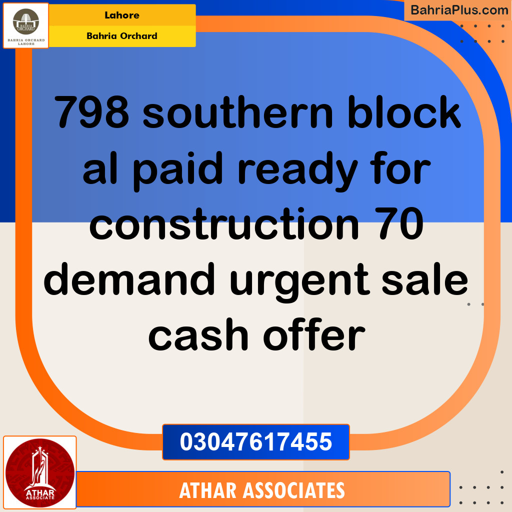 Residential Plot for Sale in Bahria Orchard, Lahore - (BP-132668)