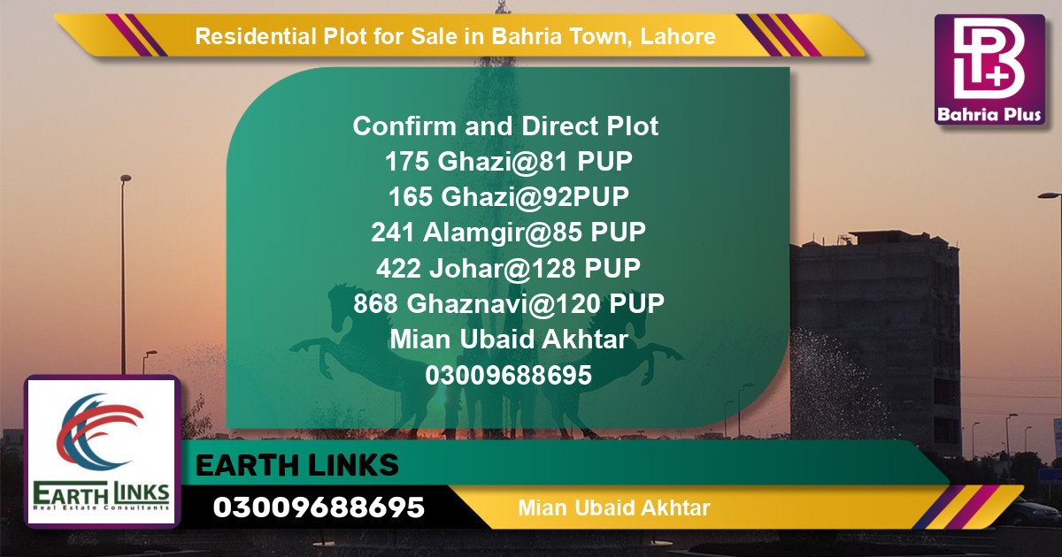Residential Plot for Sale in Bahria Town, Lahore - (BP-132694)