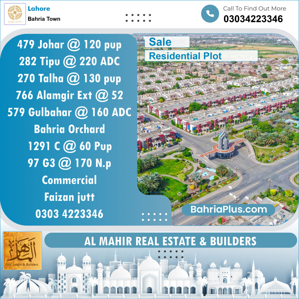 Residential Plot for Sale in Sector E - Johar Block -  Bahria Town, Lahore - (BP-132706)