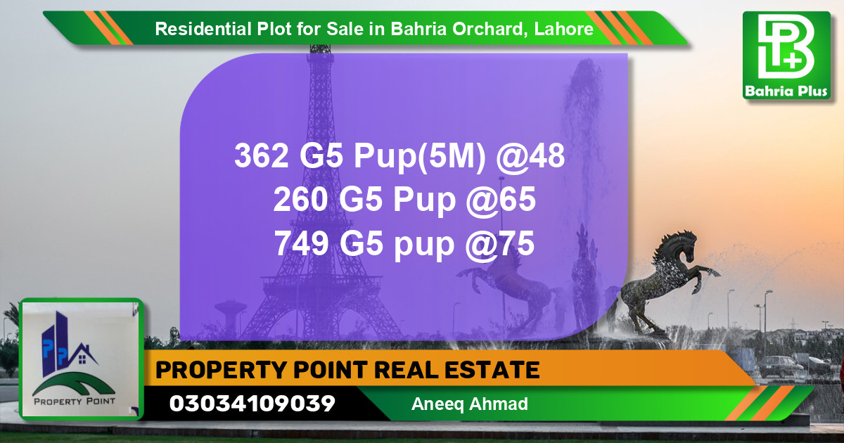 Residential Plot for Sale in Bahria Orchard, Lahore - (BP-132734)