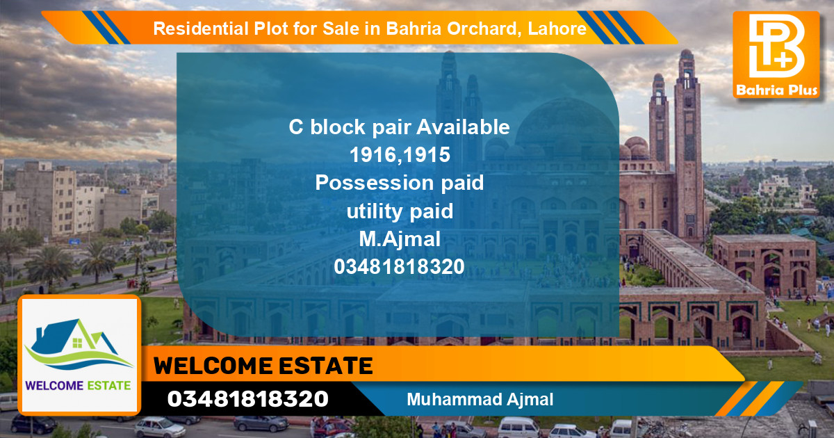 Residential Plot for Sale in Phase 2 - C Block -  Bahria Orchard, Lahore - (BP-132750)