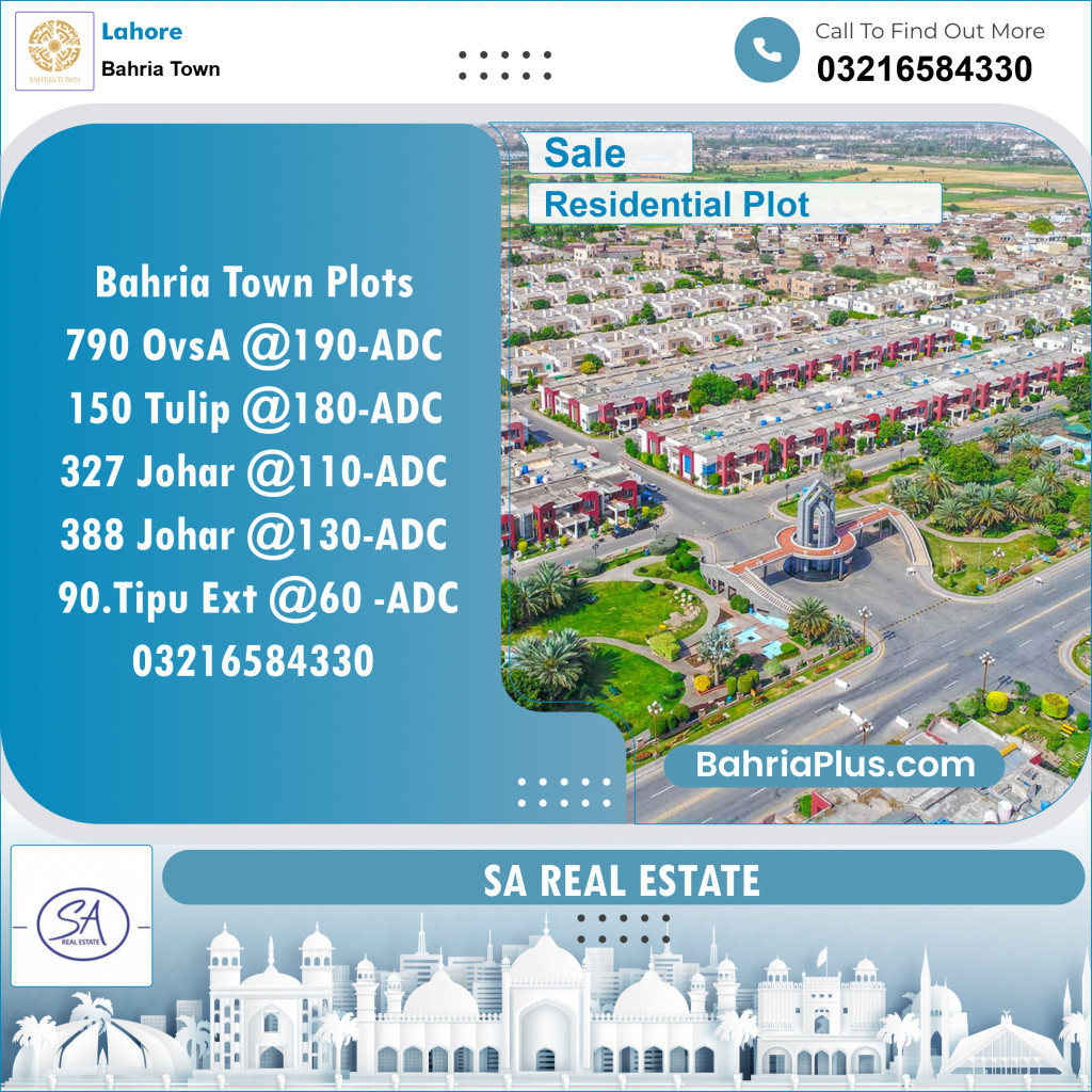 Residential Plot for Sale in Bahria Town, Lahore - (BP-132794)