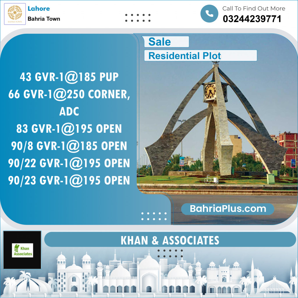 Residential Plot for Sale in Bahria Town, Lahore - (BP-132798)