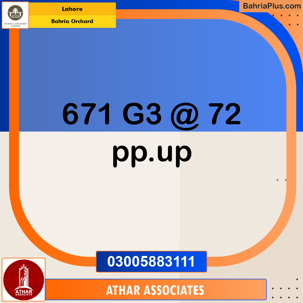 Residential Plot for Sale in Bahria Orchard, Lahore - (BP-132816)