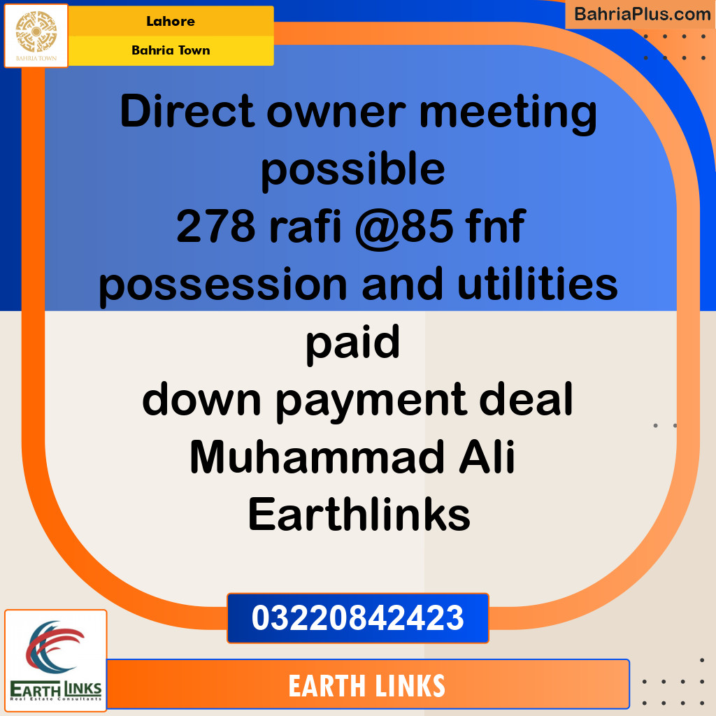 Residential Plot for Sale in Bahria Town, Lahore - (BP-132829)