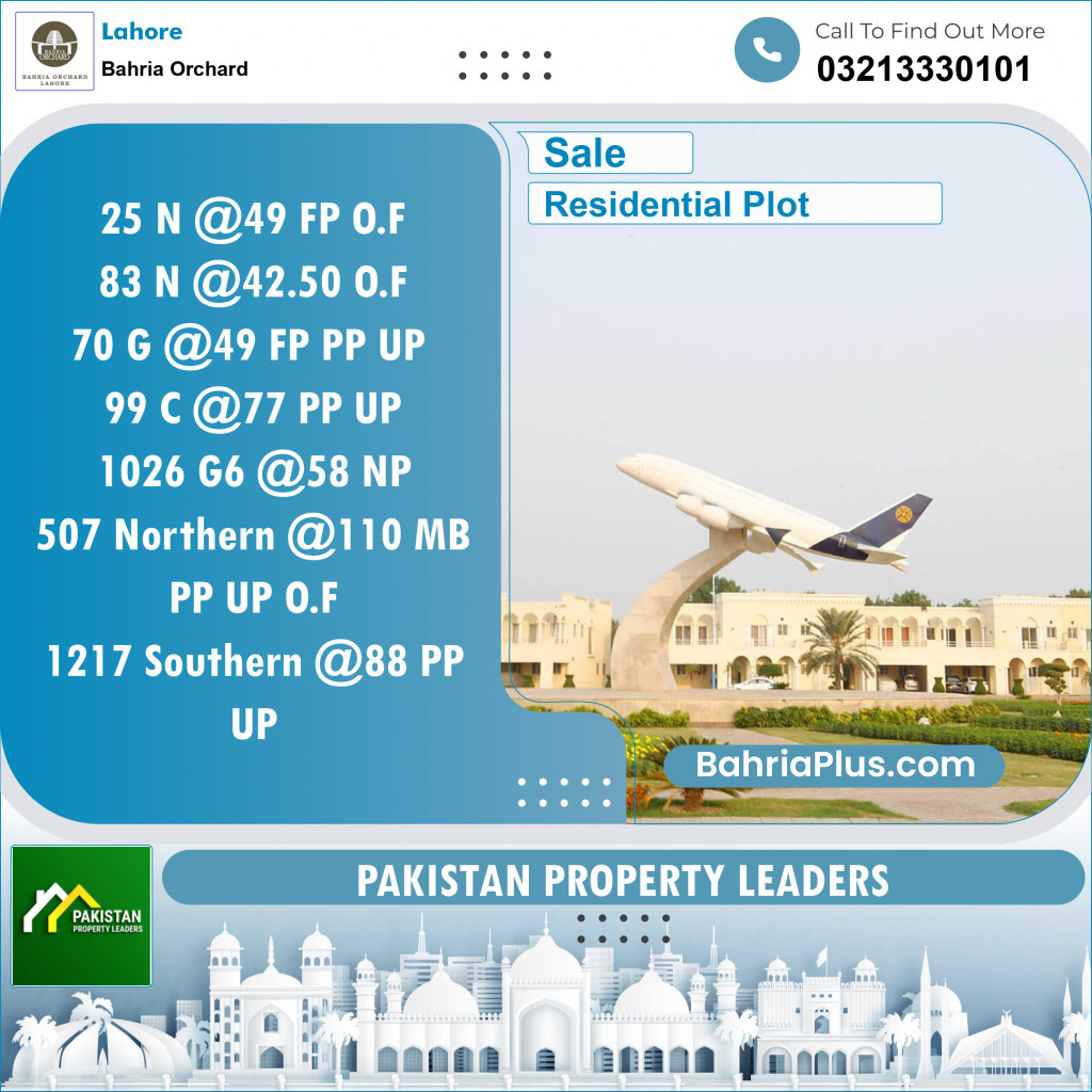 Residential Plot for Sale in Phase 2 - N Block -  Bahria Orchard, Lahore - (BP-132843)