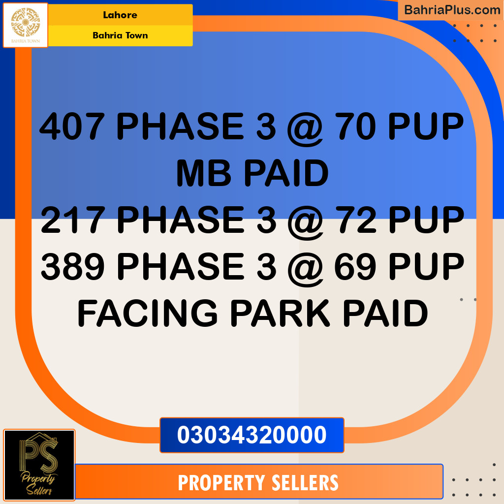 Residential Plot for Sale in Bahria Town, Lahore - (BP-132855)