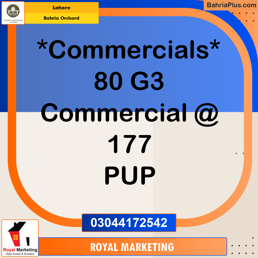 Commercial Plot for Sale in Bahria Orchard, Lahore - (BP-132861)