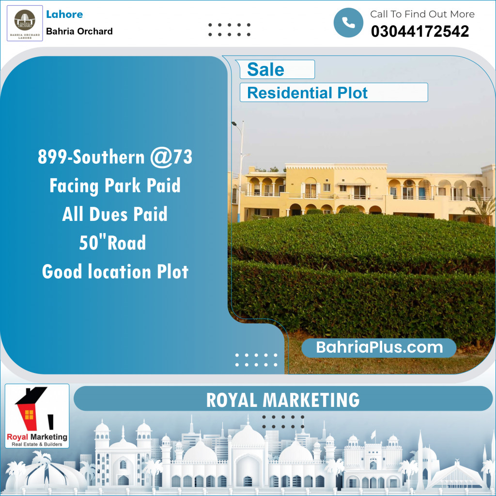 Residential Plot for Sale in Bahria Orchard, Lahore - (BP-132867)