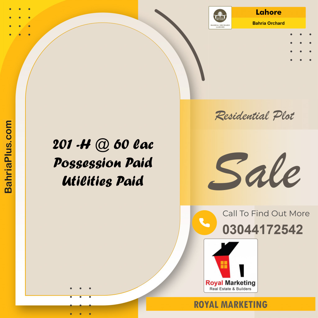 Residential Plot for Sale in Bahria Orchard, Lahore - (BP-132875)