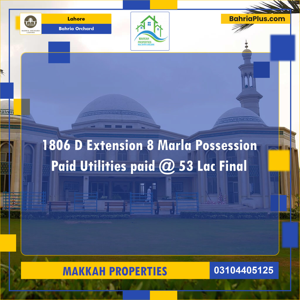 Residential Plot for Sale in Phase 2 - D Block -  Bahria Orchard, Lahore - (BP-132901)