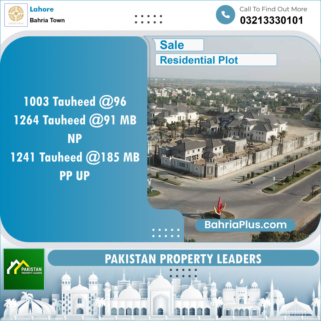Residential Plot for Sale in Bahria Town, Lahore - (BP-132922)