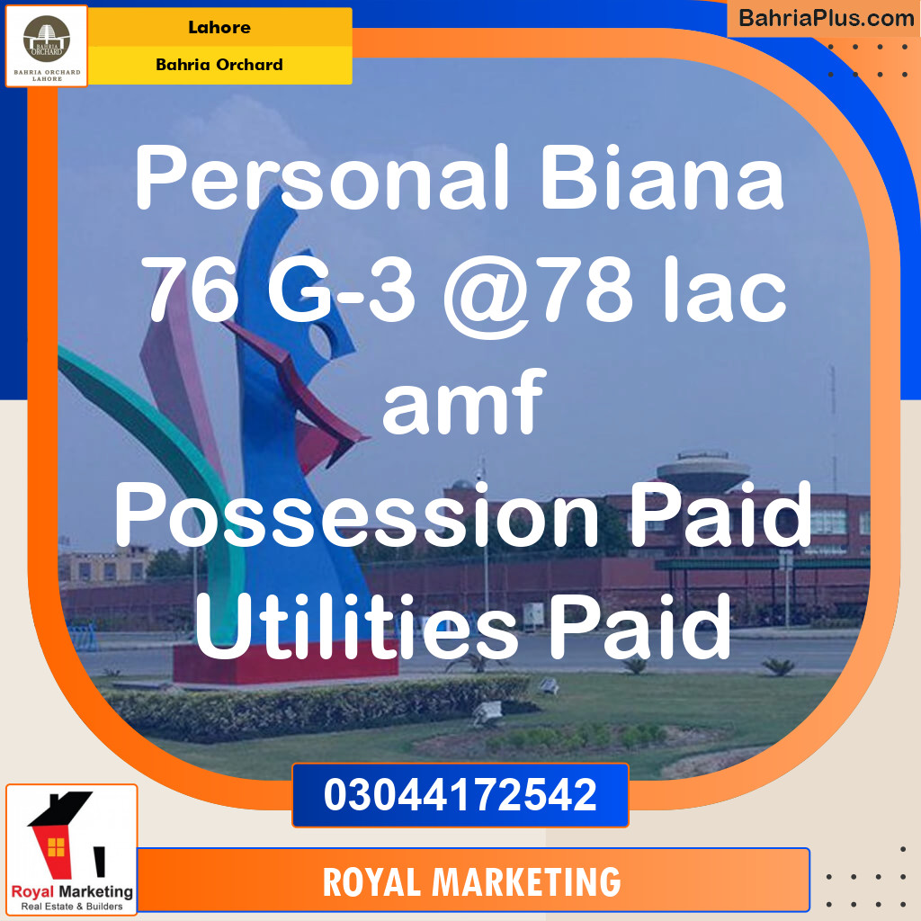 Residential Plot for Sale in Bahria Orchard, Lahore - (BP-132958)