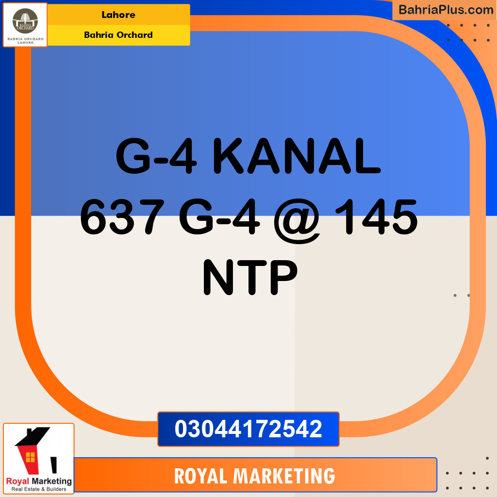 Residential Plot for Sale in Bahria Orchard, Lahore - (BP-132962)