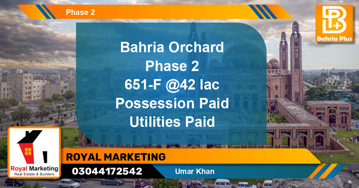 Residential Plot for Sale in Bahria Orchard, Lahore - (BP-132979)