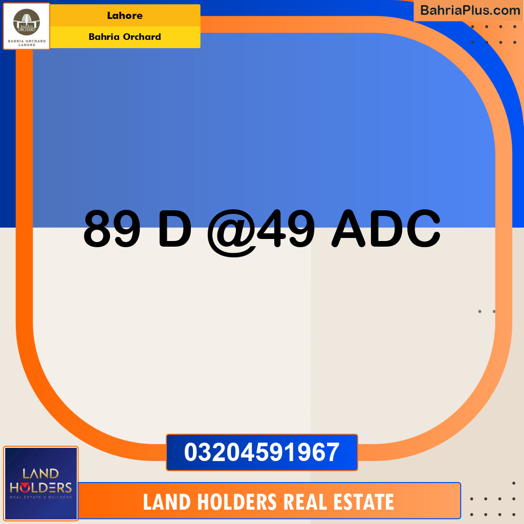 Residential Plot for Sale in Bahria Orchard, Lahore - (BP-133009)