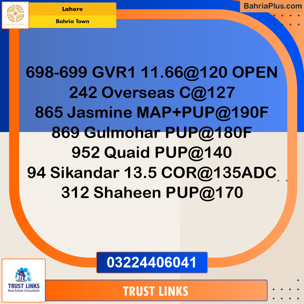 Residential Plot for Sale in Bahria Town, Lahore - (BP-133016)