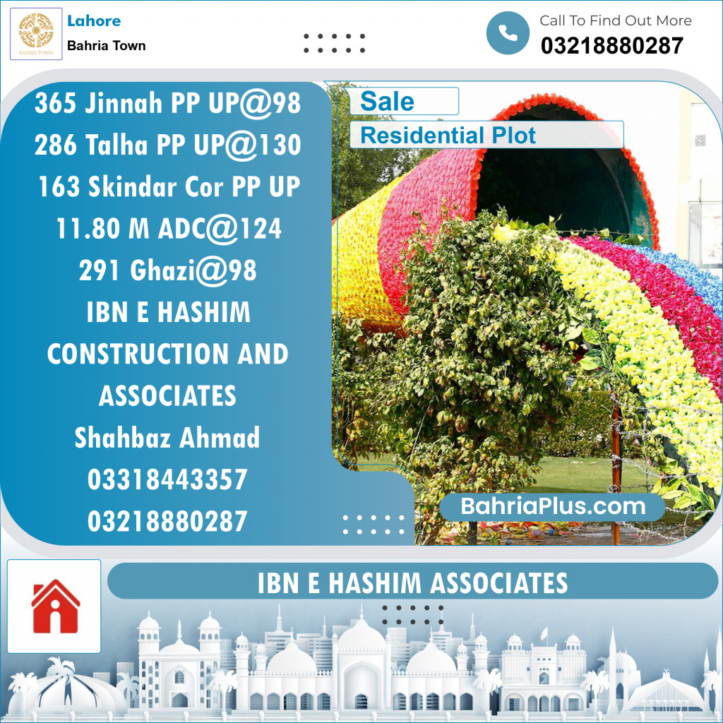 Residential Plot for Sale in Bahria Town, Lahore - (BP-133034)