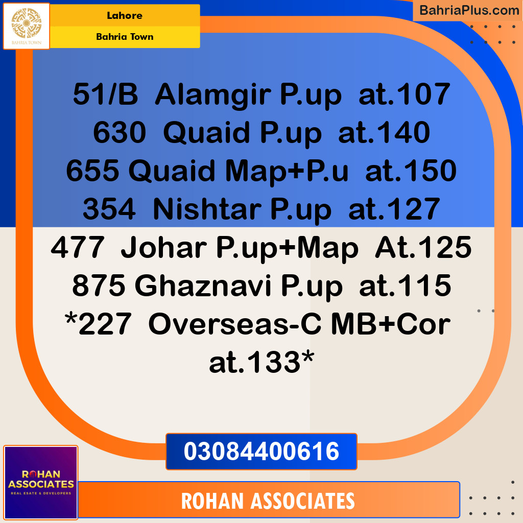 Residential Plot for Sale in Bahria Town, Lahore - (BP-133069)