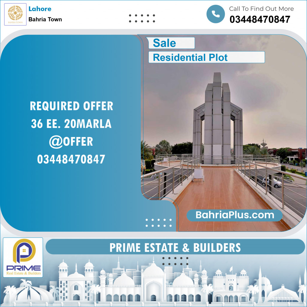 Residential Plot for Sale in Bahria Town, Lahore - (BP-133075)