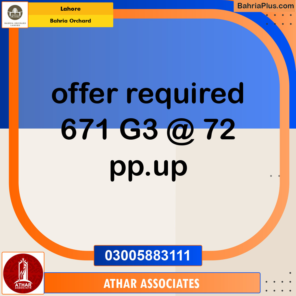 Residential Plot for Sale in Bahria Orchard, Lahore - (BP-133081)