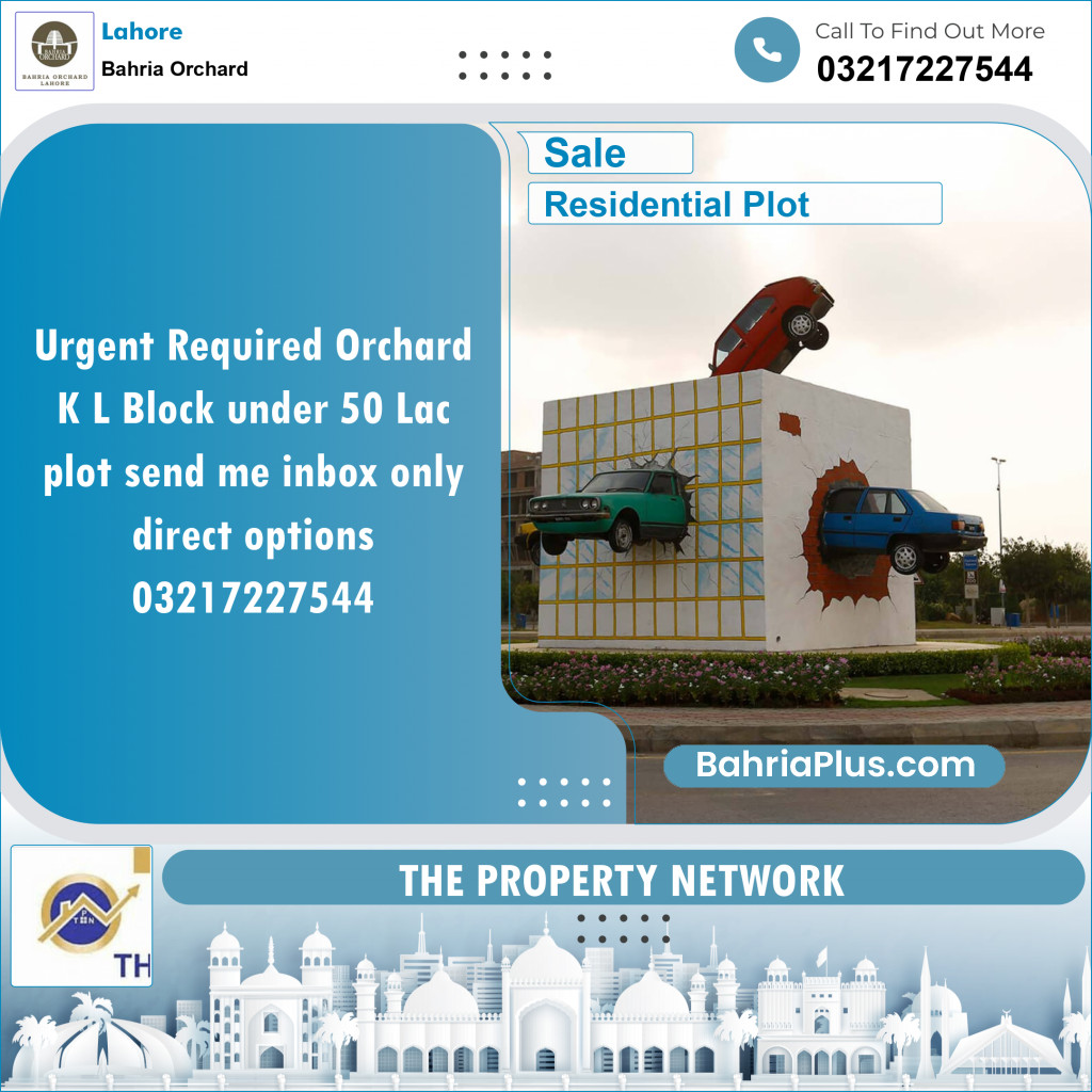 Residential Plot for Sale in Bahria Orchard, Lahore - (BP-133094)